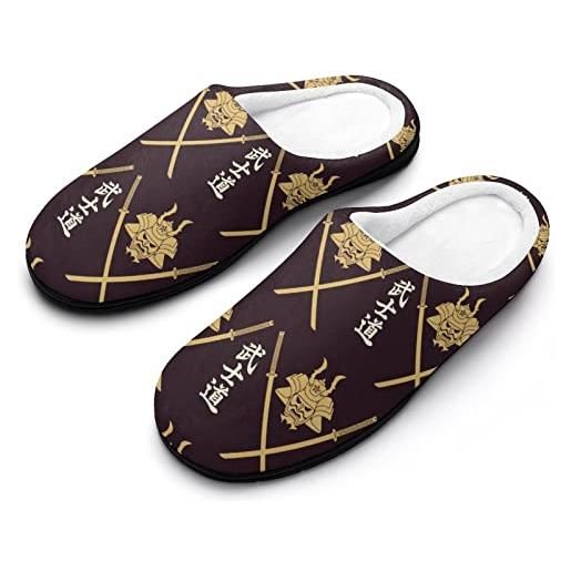 Generic giappone samurai pantofole da uomo in cotone lavabili per casa pantofole indoor outdoor scarpe per uomo, stile: , 13-14（46-47）