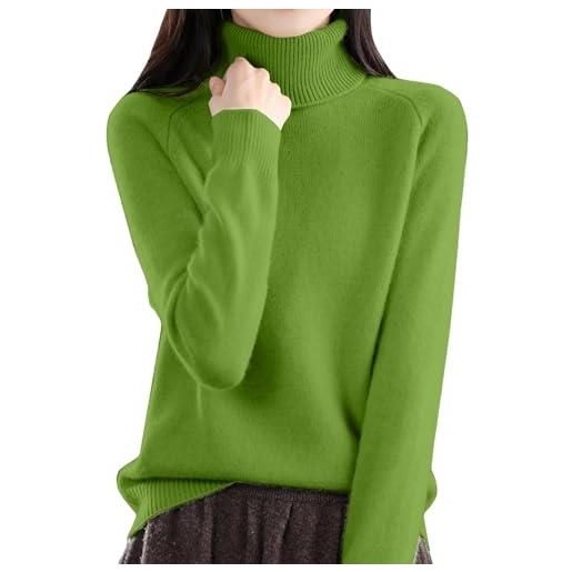 Generic maglioni in maglia da donna a maniche lunghe con collo a scialle maglione da donna a tinta unita taglia grande pullover maglioni invernali in pile larghi top casual a vestibilità sciolta maglioni in