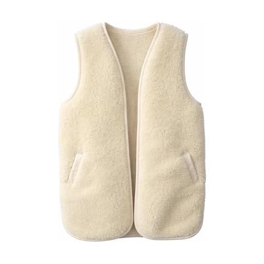 Merino Wool waistcoat/lana gilet xs s m l xl ecru (m)