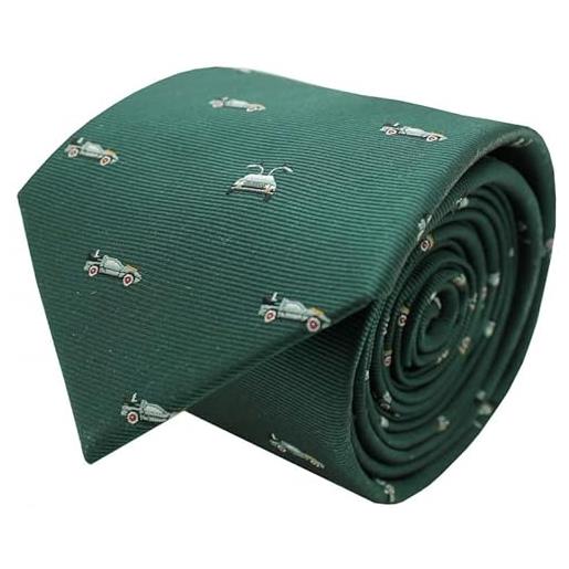 MasGemelos - cravatta seta delorean ritorno al futuro verde, multicolore, estandar