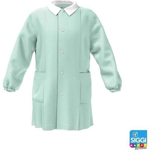 Siggi grembiule quadretto verde asilo bambino con abbottonatura centrale Siggi senza ricamo 1962