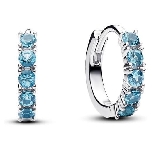 Pandora timeless 293849c01 - orecchini huggie in argento sterling con zirconi