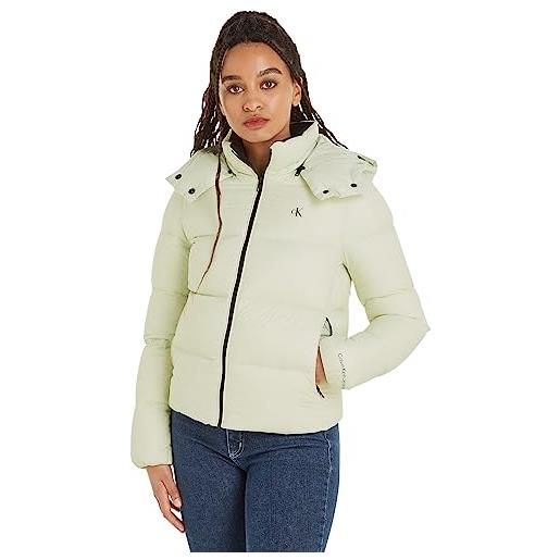 Calvin Klein jeans piumino donna down archetype short puffer invernale, verde (canary green), l
