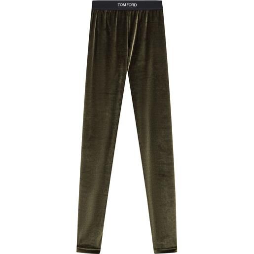TOM FORD leggings con banda logo - verde