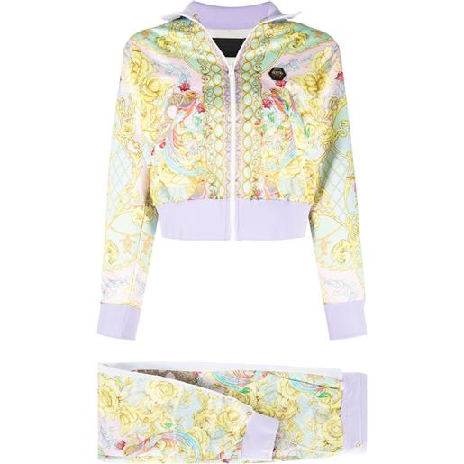 Philipp Plein tuta sportiva con stampa barocca - verde