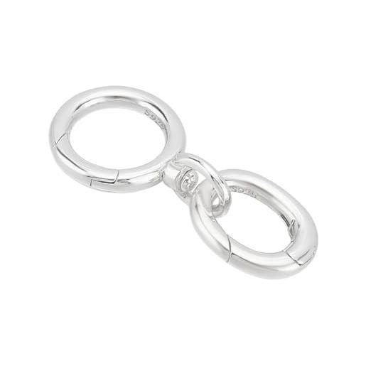 PH PandaHall fermaglio a moschettone in argento sterling 925 girevole chiusura clip doppia apertura chiusura a moschettone per chiavi fai da te collana bracciale creazione, 12.5/19.5mm