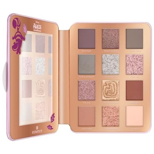 Essence cosmetics palette ombretti ispirata a disney alice nel paese delle meraviglie, lunga durata, ultra pigmentato, brillante, brillantinata (16g)