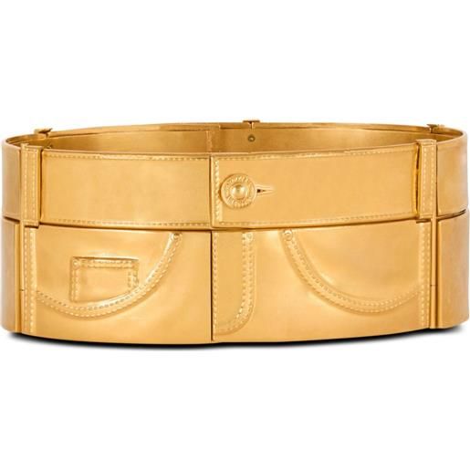 Balmain cintura con effetto denim - oro