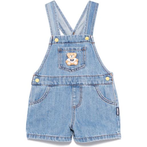 Moschino Kids salopette con applicazione teddy bear - blu