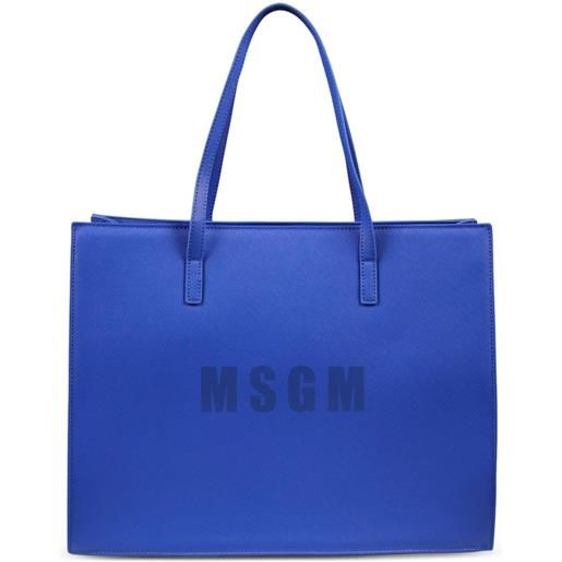 MSGM Kids borsa tote con stampa - blu