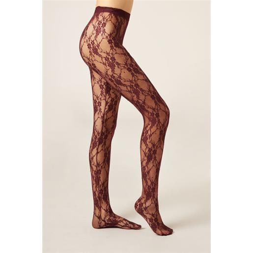 Calzedonia collant pizzo e strass bordeaux