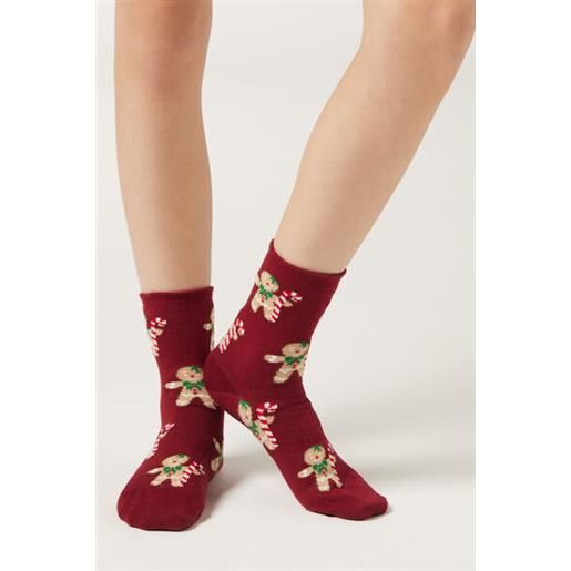 Calzedonia calzini fantasia natale family bambini rosso