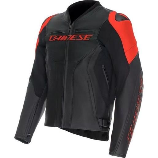 Dainese giubbotto moto in pelle Dainese racing 5 nero nero rosso flu
