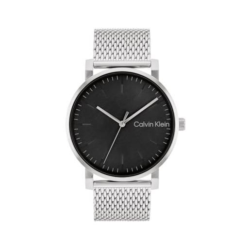 Calvin Klein analogico modello ckw slate ss 43mm dial blk mesh. Marca 25200260, argento