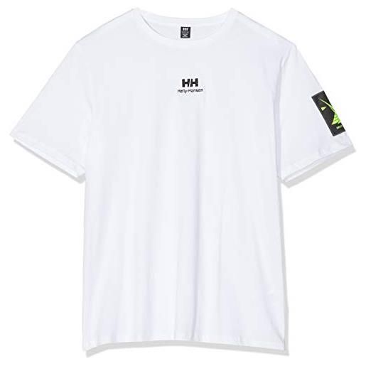 Helly Hansen yu twin logo t-shirt unisex adulto, unisex - adulto, maglietta, 53391, 002 bianco, xs