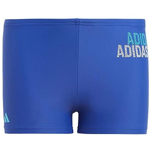 adidas bambino logo swim boxers, semi lucid blue/signal cyan/white, 2-3 years