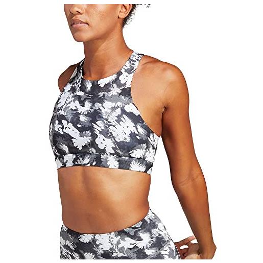 adidas running sostegno medio reggisena sportivi, black/white, m