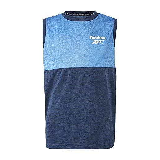 Reebok maglietta big performance muscle per bambini, bambino, maglietta, h89216rbi, blu, 12 anni