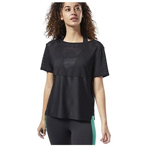 Reebok os perf tee - maglietta da donna, donna, maglietta, dy8167, nero, xs