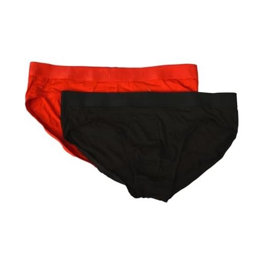Calvin Klein slip uomo ck 2 slip elastico a vista mutande microfibra articolo np2731o, khz rouge/black, size l/in 36-38 / cm. 91-97