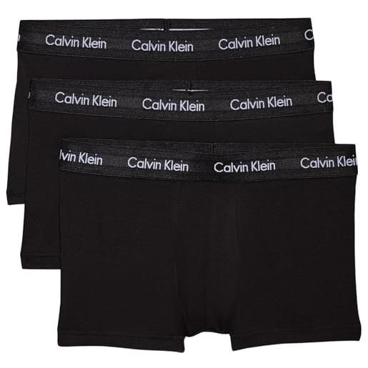 Calvin Klein uomo pantaloncini boxer vita bassa confezione da 3 intimo, multicolore (black/white/grey heather), s