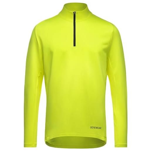 GORE WEAR gorewear midlayer everyday con zip a 1/4 uomo, neon yellow, l