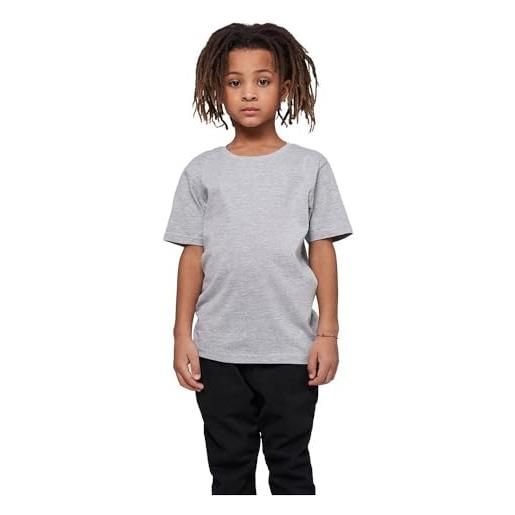 Build Your Brand maglietta da bambino basic tee, 100% cotone, taglie 110-164, nero, 134-140 cm