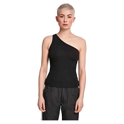 Urban Classics ladies asymmetric top canottiera sportiva donna, nero (black 00007), x-large