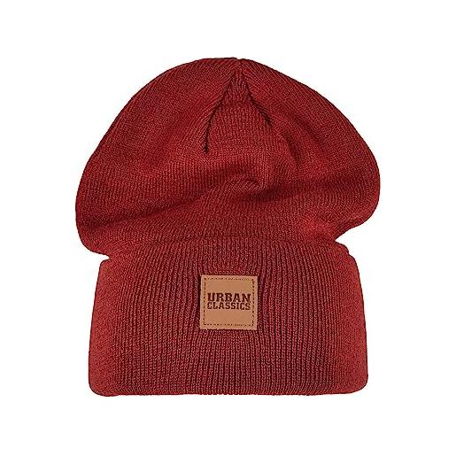 Urban classics cappello unisex, berretto a maglia invernale con etichetta frontale, cappello in stile long beanie, disponibile in diversi colori
