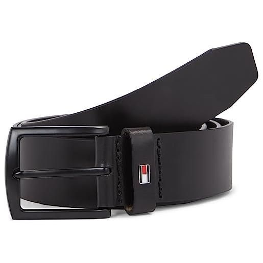 Tommy Hilfiger uomo cintura denton matte 3.5 cintura in pelle, nero (black), 90 cm