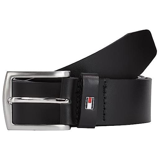 Tommy Hilfiger uomo cintura new denton 3.5 belt cintura in pelle, blu (midnight), 85 cm
