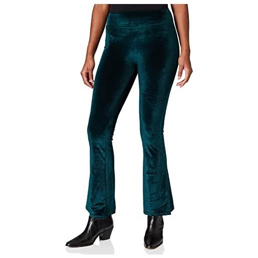 Urban Classics ladies high-waist velvet boot-cut leggings donna leggings nero m