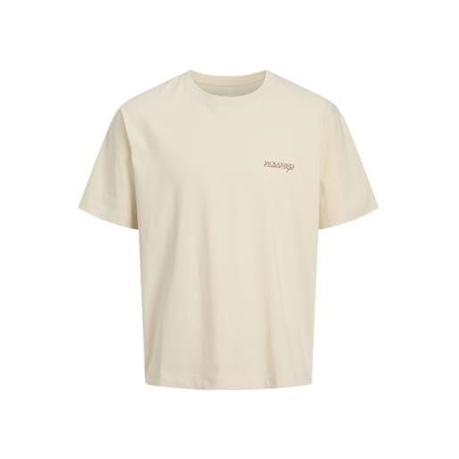JACK & JONES jorboston photo tee ss crew neck, bianco antico, xl uomo