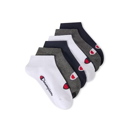 Champion core socks junior 6pp sneaker, grigio (melange chiaro), 27-30 eu (9-11.5 kids uk) unisex - bambini e ragazzi -fw23