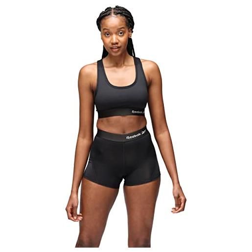 Reebok donna, top corto sportivo, nero, medio
