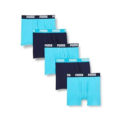 PUMA boxer, biancheria intima unisex - bambini e ragazzi, blu light, 134-140