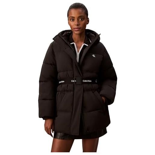 Calvin Klein donna piumino belted midweight con cintura in vita, nero (black), s