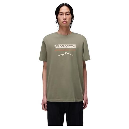 NAPAPIJRI t-shirt a maniche corte sanem, t-shirt uomo, verde scuro, 3xl