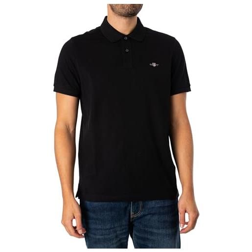 GANT reg shield ss pique polo, polo uomo, grey melange, l