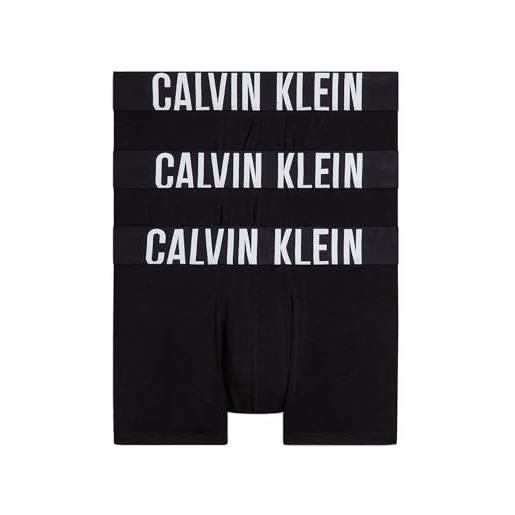 Calvin Klein trunk 3pk 000nb3608a, boxer, uomo, nero (black/black/black), l