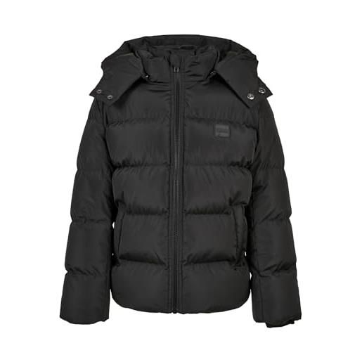 Urban Classics boys hooded puffer jacket giacca, nero, 146/152 cm bambino