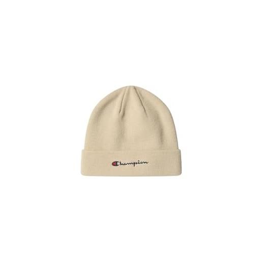Champion lifestyle caps (806064) - recycled acrylic knitted yarn embroidered script logo berretto, grigio argento (svl), taglia unica unisex - adulto fw24