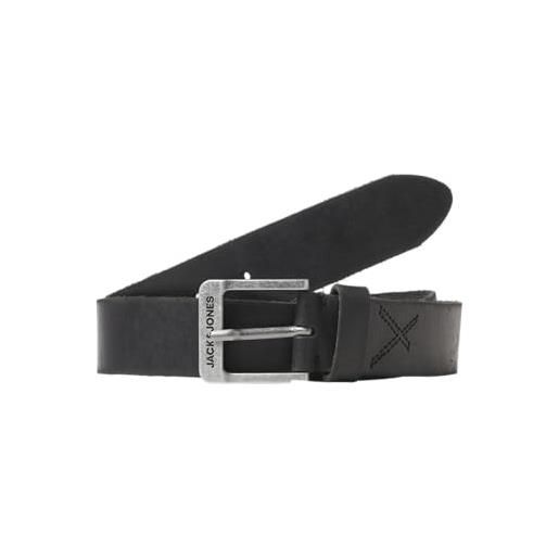 JACK & JONES cintura in vera pelle easygoing cintura in pelle classica con fori jacrock, colore: bruno, size: 90