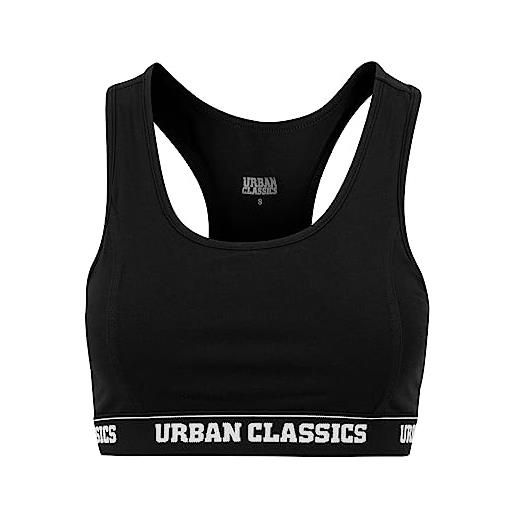 Urban Classics ladies logo bra, canottiera, nero (black 7), s