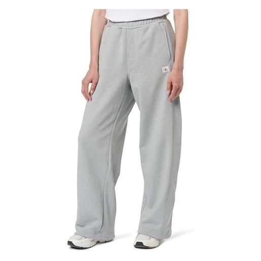 Calvin Klein donna pantaloni da jogging french terry badge logo in cotone, nero (black), m