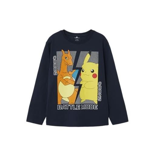 NAME IT nkmamas pokemon ls nreg top box noos sky maglia a maniche lunghe, dark sapphire, 134 cm-140 cm bambino