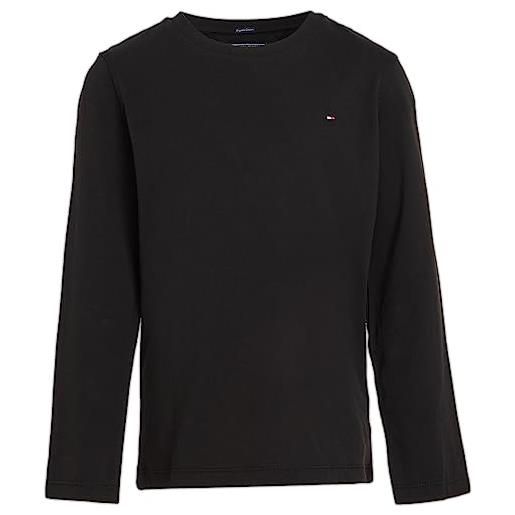 Tommy Hilfiger bambino maglietta maniche lunghe basic, nero (meteorite), 16 anni