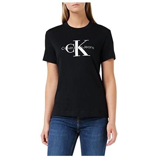 Calvin Klein Jeans calvin klein donna t-shirt maniche corte core monologo scollo rotondo, nero (ck black), s