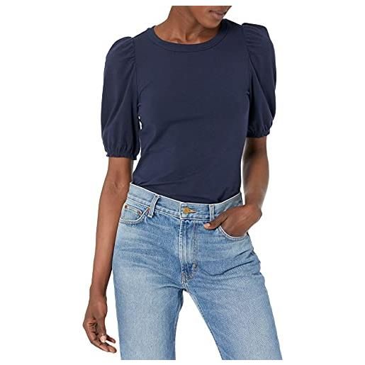 Amazon Essentials t-shirt girocollo da donna a maniche corte a sbuffo, vestibilità classica, blu navy, xxl