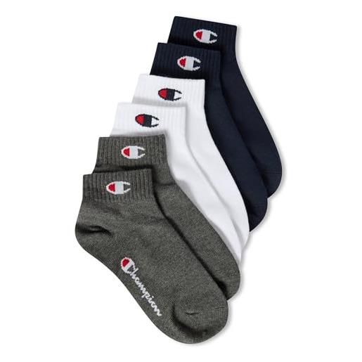 Champion core socks junior 6pp quarter, blu (marino), 27-30 eu (9-11.5 kids uk) unisex - bambini e ragazzi -fw23
